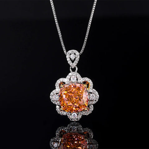 2024 Luxury Padparadscha Tourmaline Necklace Pendant Rings Earrings Wedding Party Fine Jewelry Sets for Women Anniversary Gifts