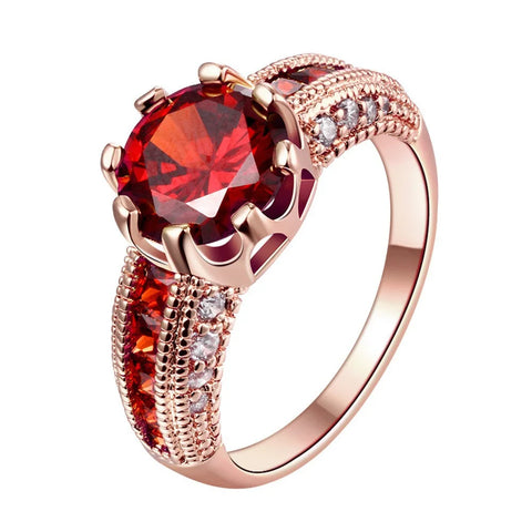 Soild 18K Yellow Gold Princess Ruby