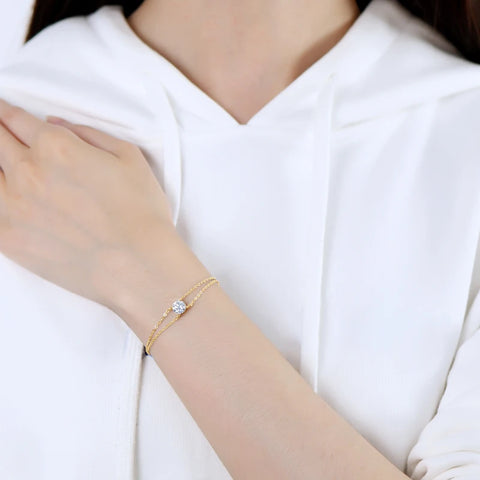 Lnngy 6.5mm 1ct Moissanite Bracelet