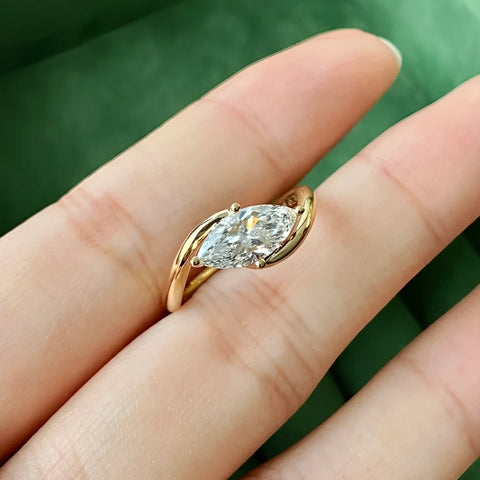 BXINY 1/2CT Marquise Moissanite Ring