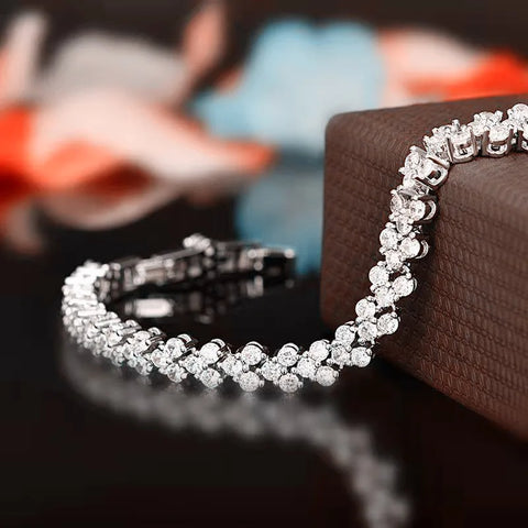 Luxury Roman Crystal Geometric Chain Bracelets