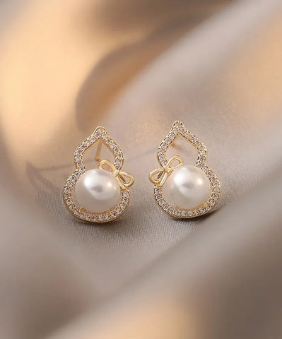 Zircon Wheat Tassel Pendant Gold Color U-shaped