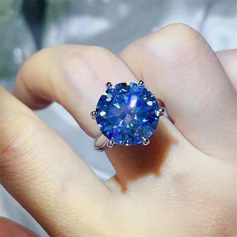 Round Cut 5ct Pink Moissanite Diamond Ring