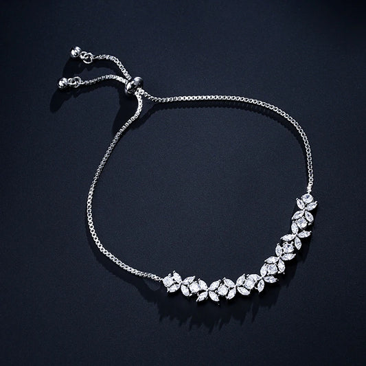 Zircon Flowers Adjustable Charm Bracelets