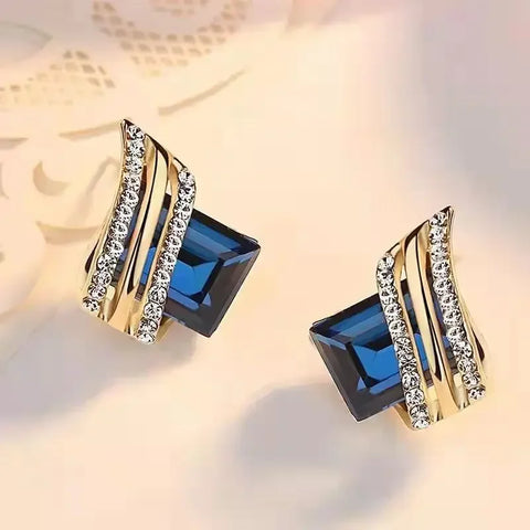 Fashion Gold-plated Zircon Earrings Crystal Earrings