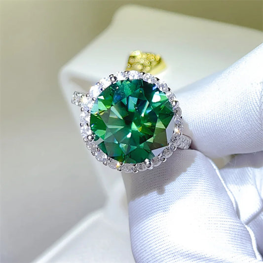 Serenity 10ct Emerald Color Big Moissanite Rings