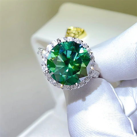 Serenity 10ct Emerald Color Big Moissanite Rings