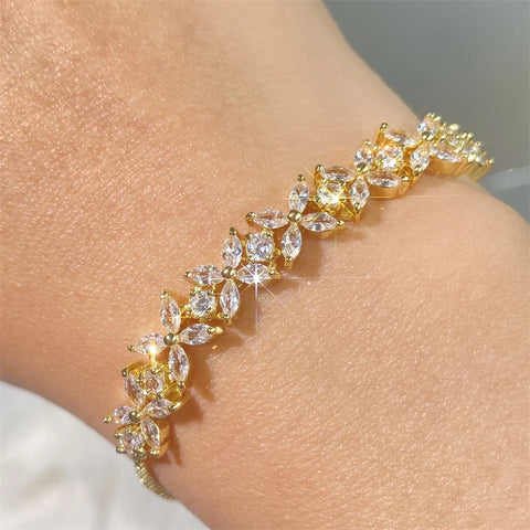 Zircon Flowers Adjustable Charm Bracelets