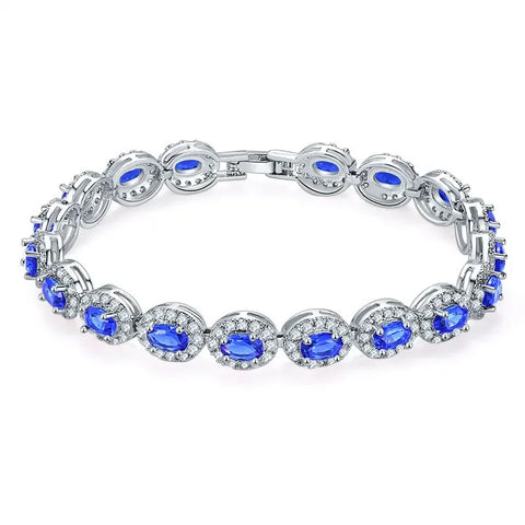 18cm Goth Blue Red Green Black Color Oval Bracelet